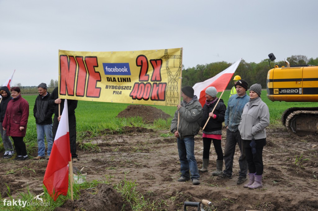 Protest na budowie linii 400 kV