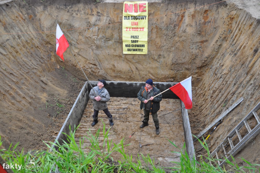 Protest na budowie linii 400 kV