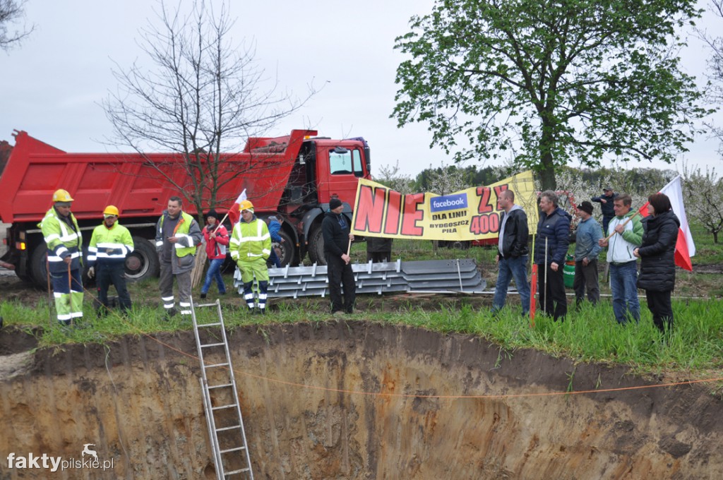 Protest na budowie linii 400 kV