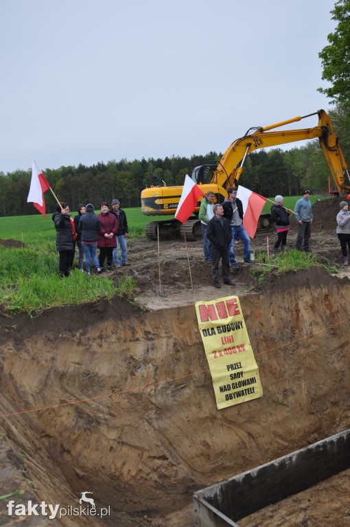 Protest na budowie linii 400 kV