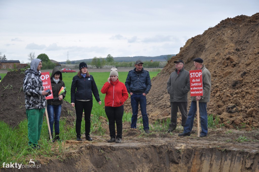 Protest na budowie linii 400 kV