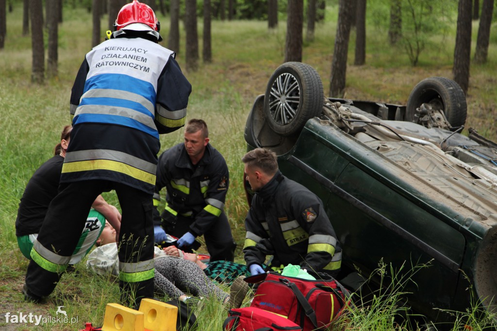 Wypadek - ćwiczenia strażaków
