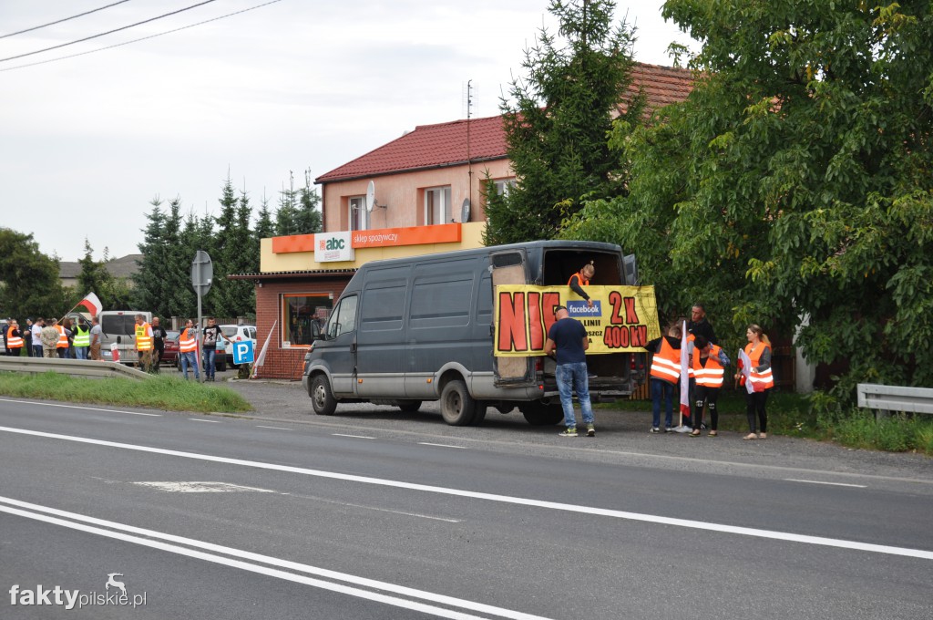 Pikieta przeciwko linii 400 kV