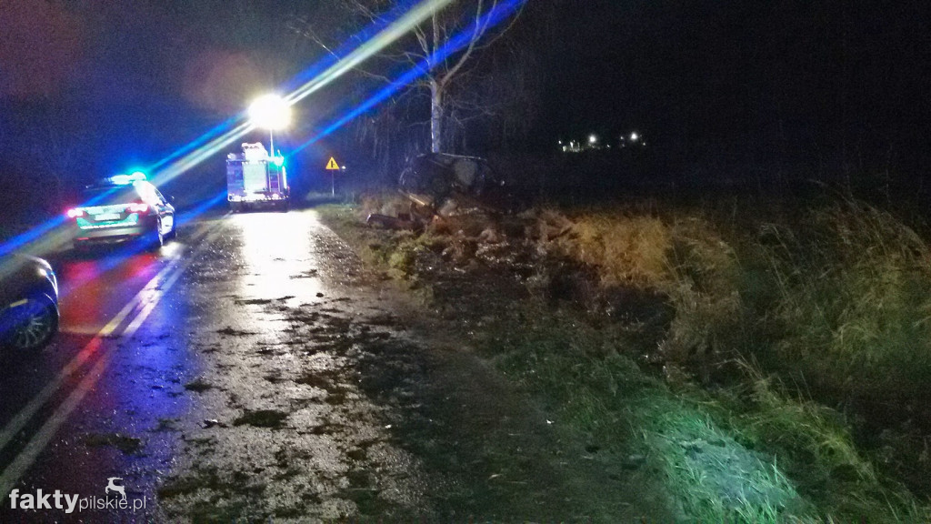 Wypadek na drodze Kaczory-Krzewina