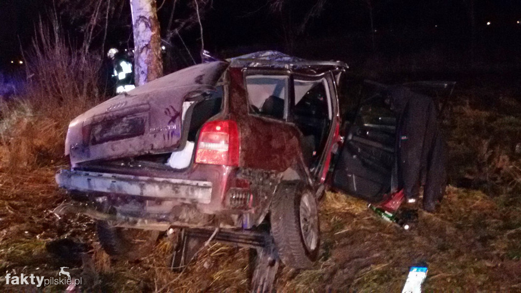 Wypadek na drodze Kaczory-Krzewina