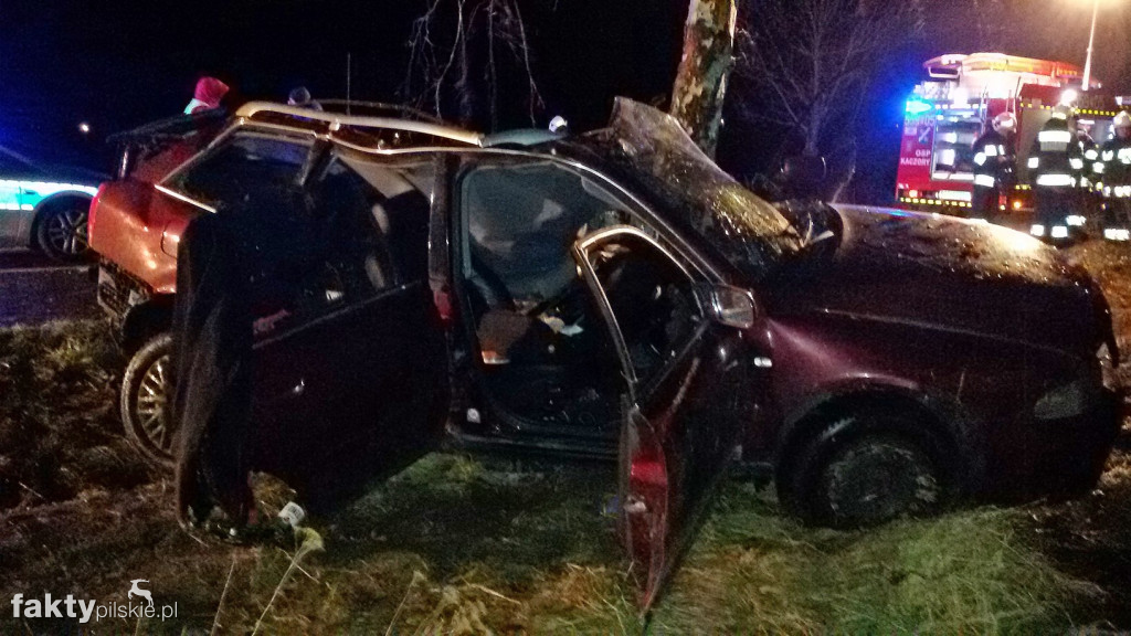 Wypadek na drodze Kaczory-Krzewina