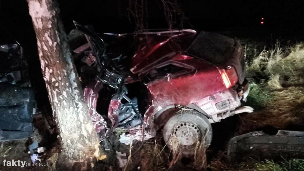 Wypadek na drodze Kaczory-Krzewina