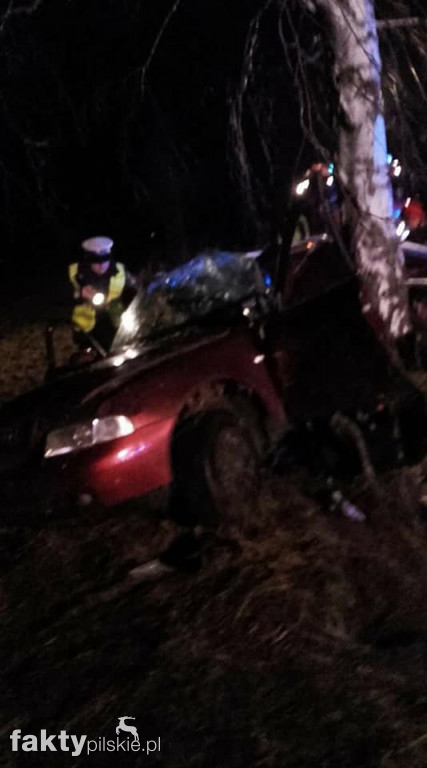 Wypadek na drodze Kaczory-Krzewina