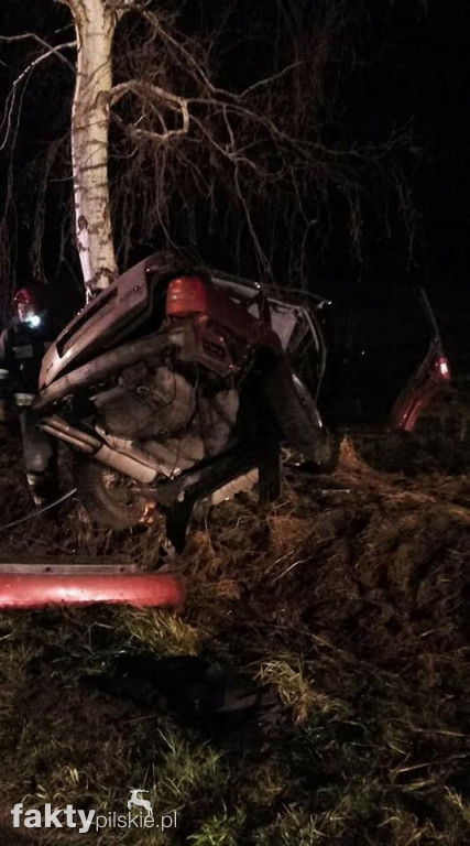 Wypadek na drodze Kaczory-Krzewina