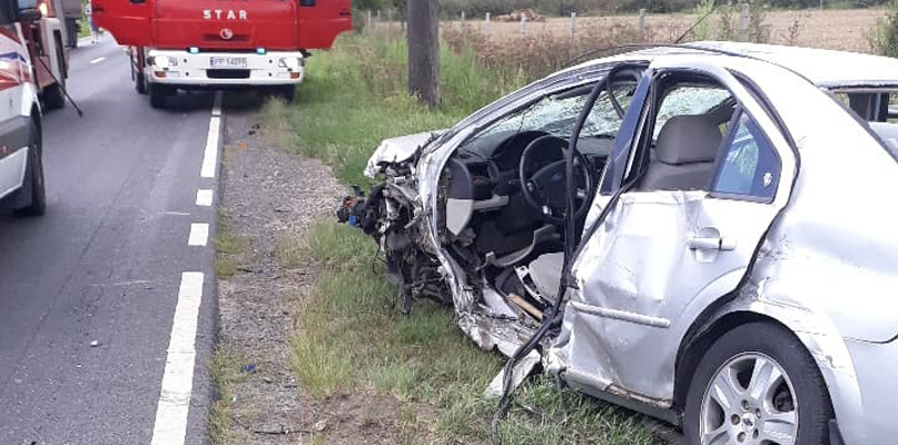 Wypadek między Grabównem a Okalińcem. Jedna osoba nie ż