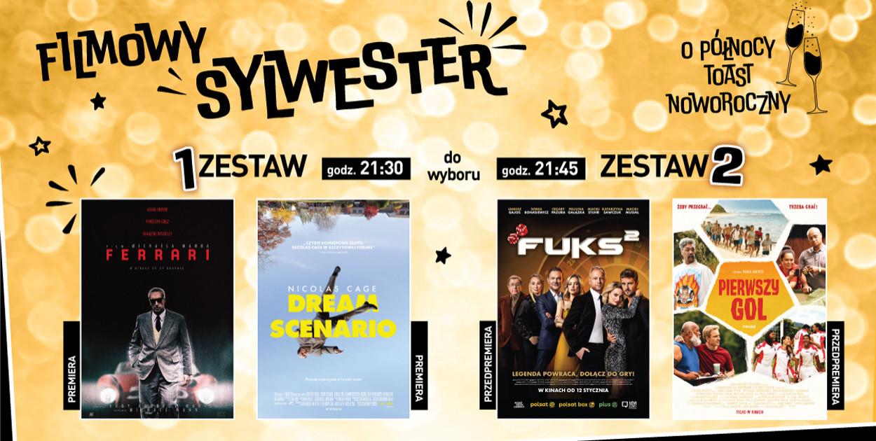 Sylwester w kinie Helios. Do wyboru dwa zestawy filmów
