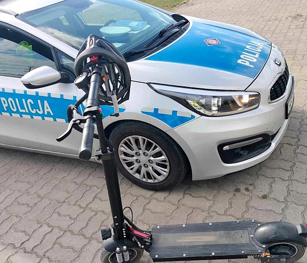 Jechał drogą krajową nr 10 hulajnogą i… z psem-41749