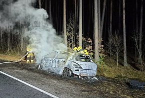 Spłonął samochód. Został wrak