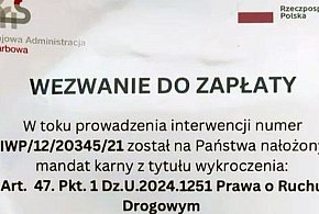 Uwaga na fałszywe wezwania do zapłaty mandatów karnych!