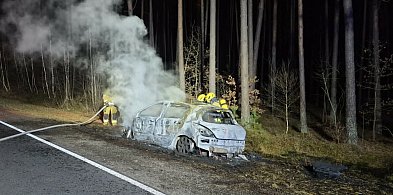 Spłonął samochód. Został wrak