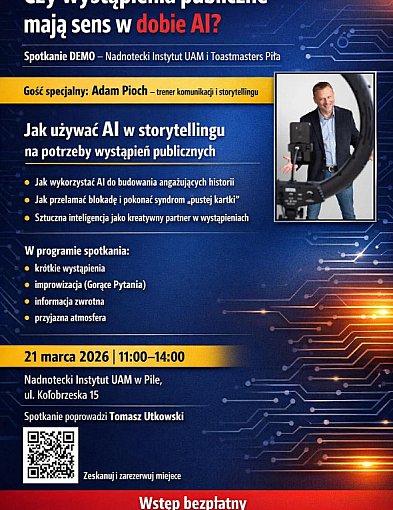 Czy wystąpienia publiczne mają sens w dobie AI? Bezpłatne spotkanie w Pile