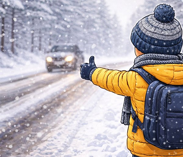 Wysiadła z autobusu o przystanek za daleko. 8-latka stała sama na stopa-46219