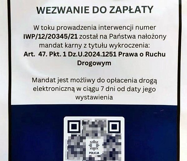 Uwaga na fałszywe wezwania do zapłaty mandatów karnych!