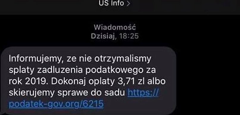 Badanie: co 5 ankietowany zetknął się z fałszywą wiadomością, udającą skarbówkę lu