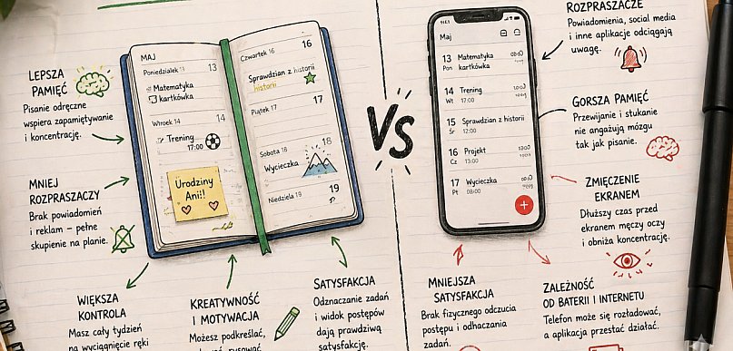 5 nawyków skutecznego ucznia: Dlaczego papierowy kalendarz wygrywa z aplikacjami w