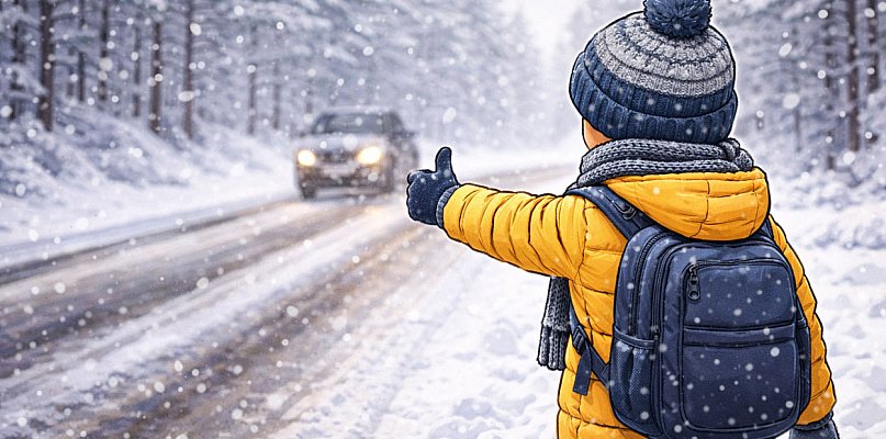 Wysiadła z autobusu o przystanek za daleko. 8-latka stała sama na stopa - 46219